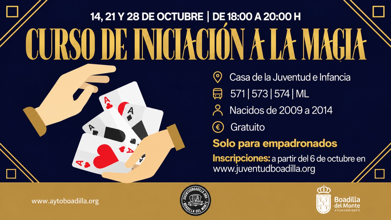Magia, billar y Halloween: propuestas gratuitas de Juventud en Boadilla