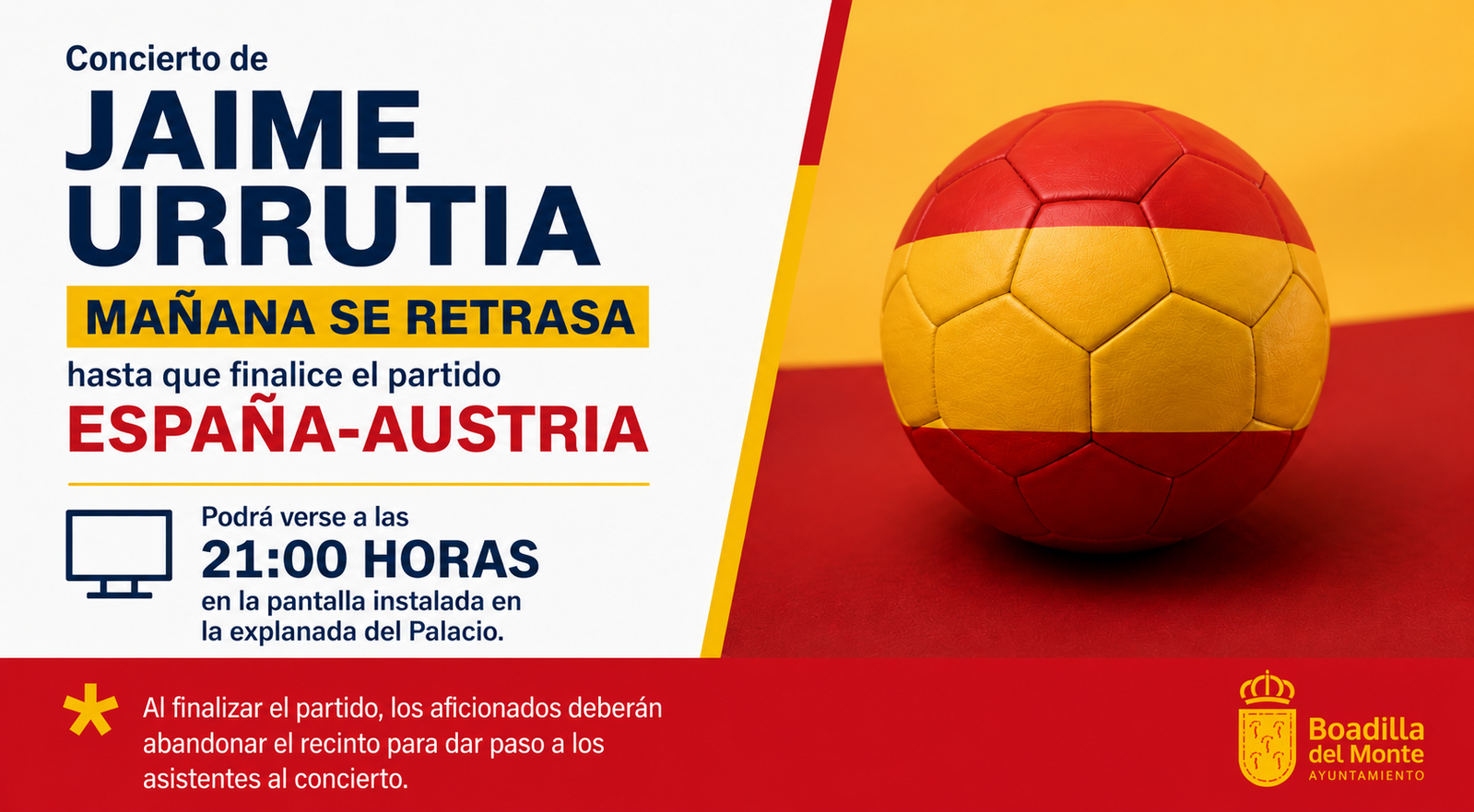 España-Austria se proyecta hoy en la explanada del Palacio antes del concierto España-Austria se proyecta hoy en la explanada del Palacio antes del concierto
