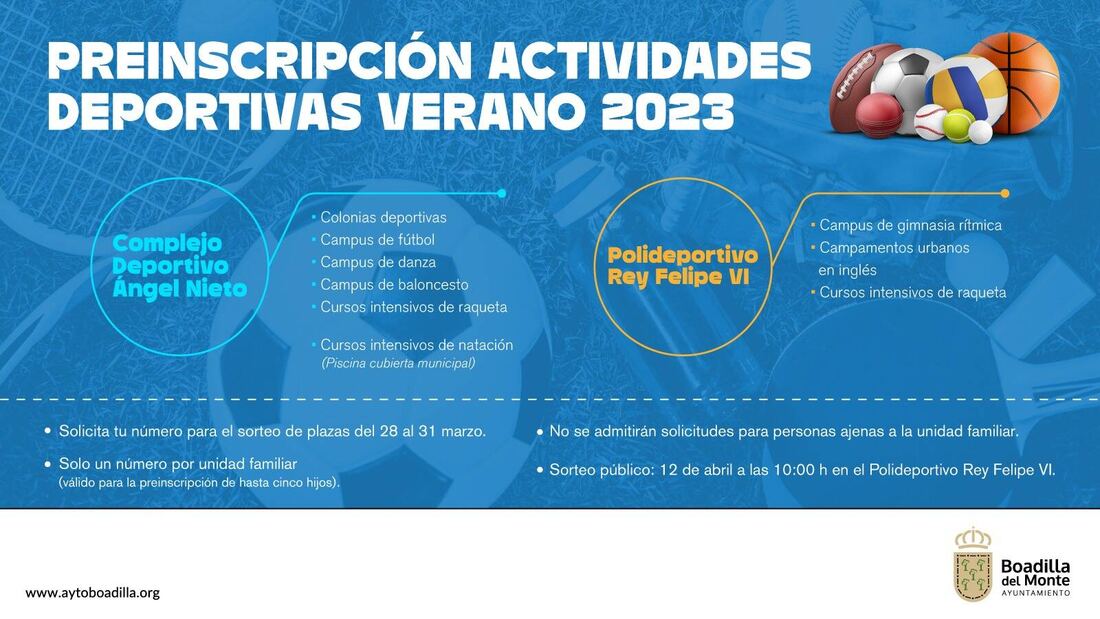 Abre el plazo de preinscripción para las colonias y campus deportivos de verano en Boadilla