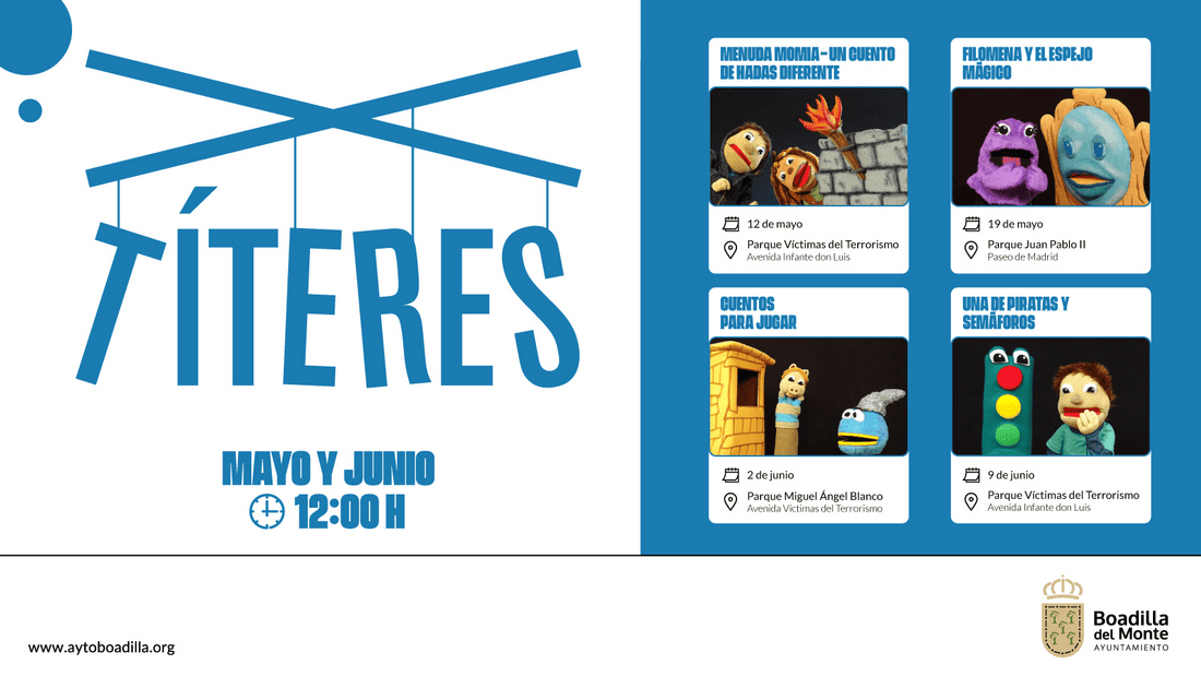 Títeres gratis en los parques de Boadilla