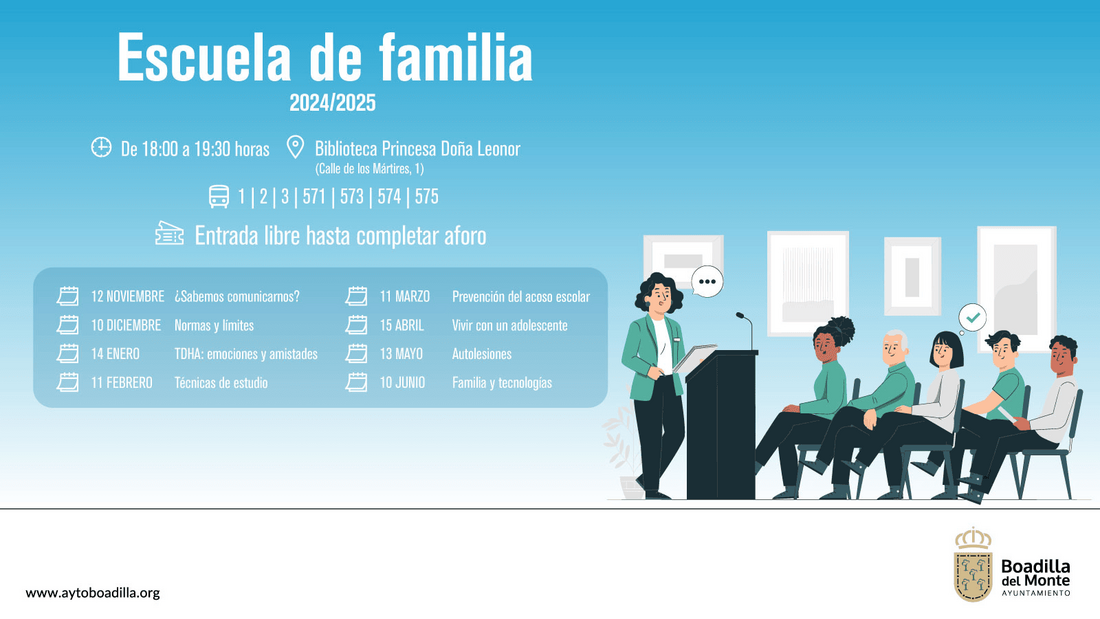 La Escuela de Familia ofrece talleres gratuitos sobre la convivencia y la comunicación