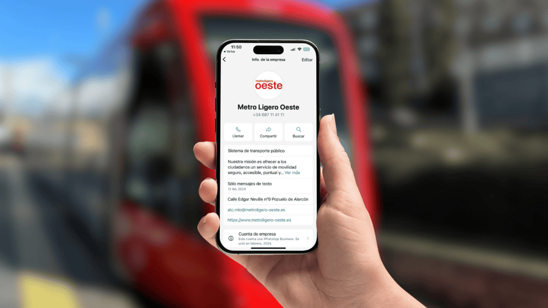 El Metro Ligero Oeste estrena la atención al cliente a través de WhatsApp