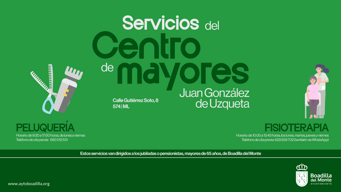 Boadilla del Monte amplía la atención a sus mayores con peluquería, podología y fisioterapia