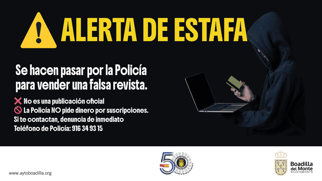 La Policía de Boadilla alerta de un intento de estafa con una falsa revista oficial