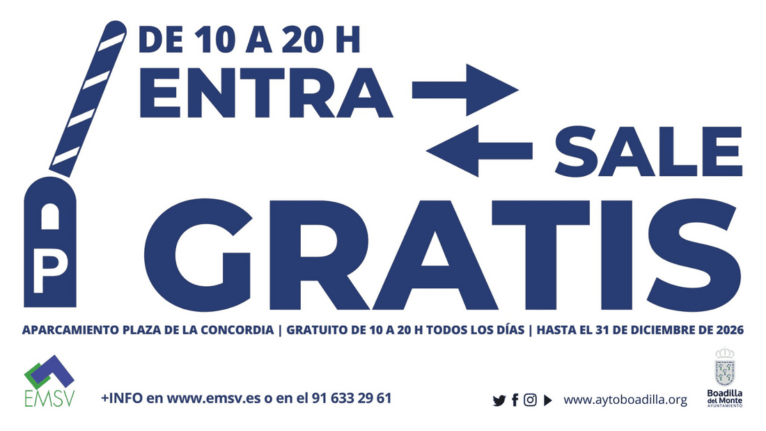 El aparcamiento de la plaza de la Concordia será gratuito durante el día en 2026