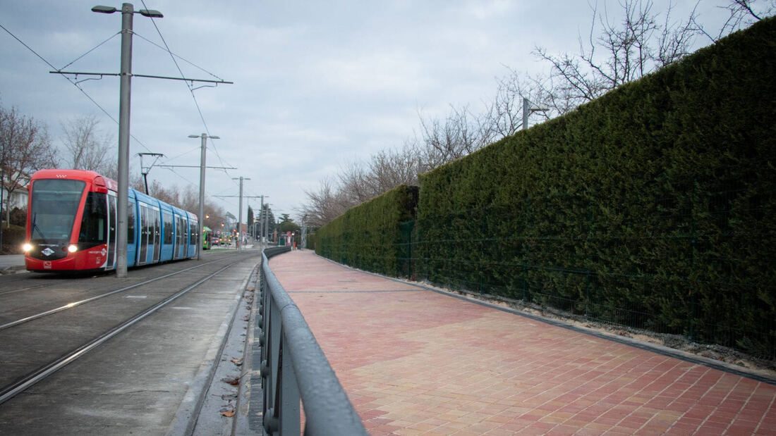 Boadilla concluye el nuevo acerado de la carretera de Villaviciosa para mejorar la accesibilidad al Recinto Ferial
