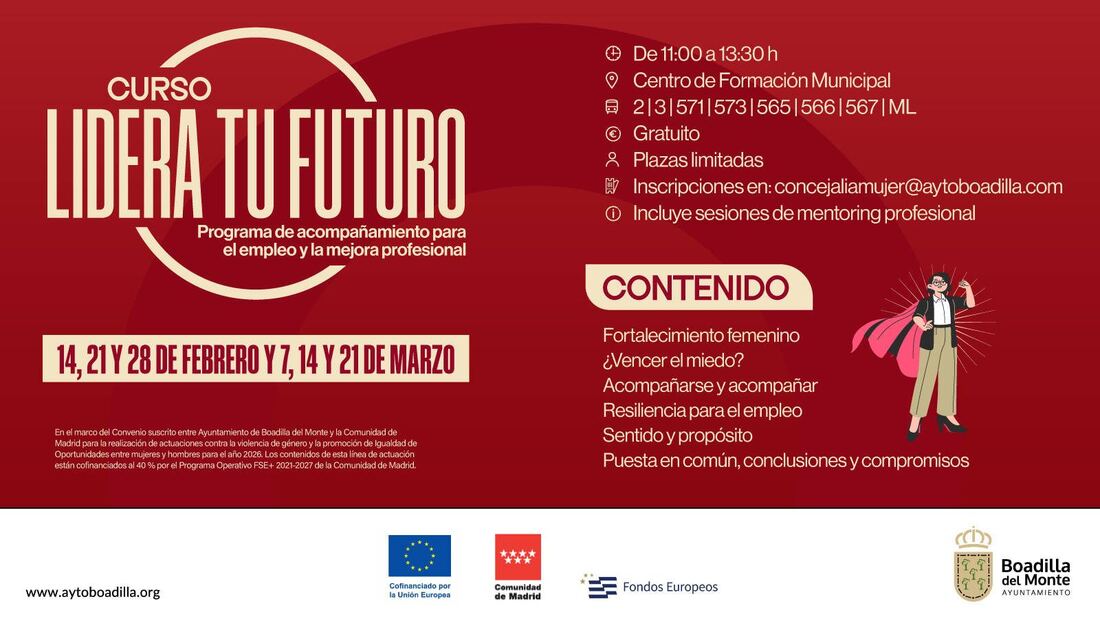 Boadilla pone en marcha en febrero el programa “Lidera tu futuro” para impulsar el empleo y el liderazgo femenino