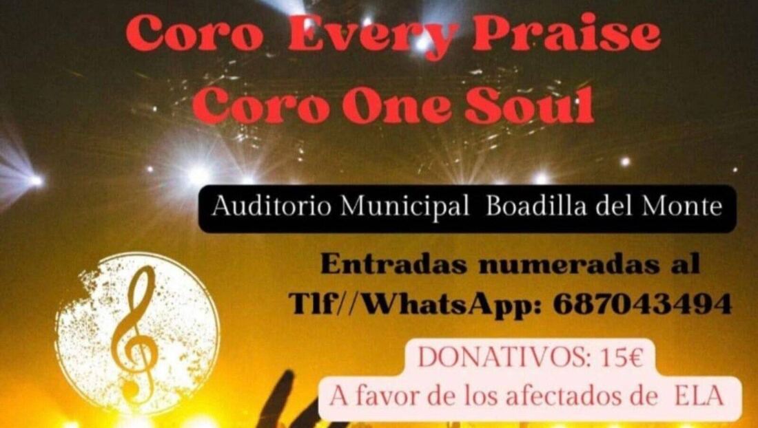 Boadilla celebrará el 21 de marzo un concierto solidario de góspel a beneficio de los afectados por ELA