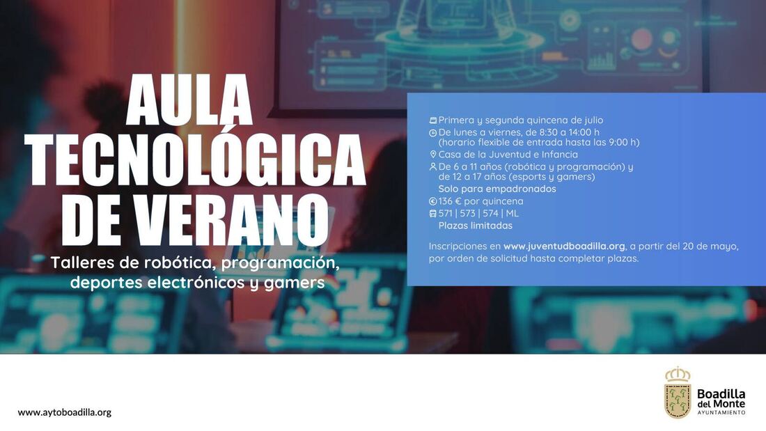 Boadilla abre un Aula Tecnológica en julio para niños y jóvenes de 6 a 17 años
