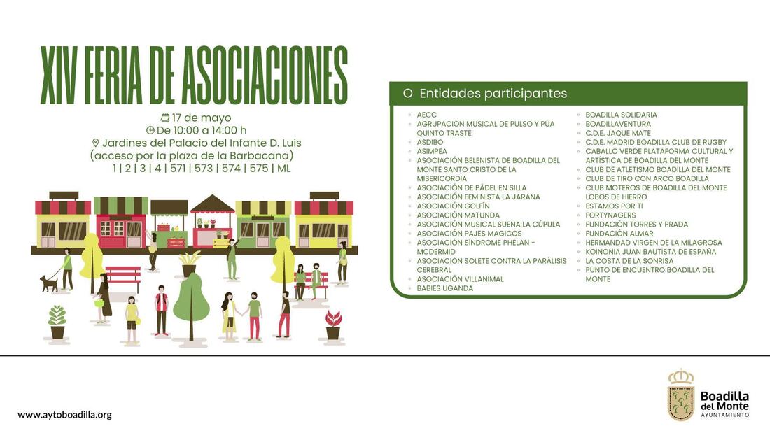 Boadilla celebrará el 17 de mayo la XIV Feria de Asociaciones en los jardines del Palacio