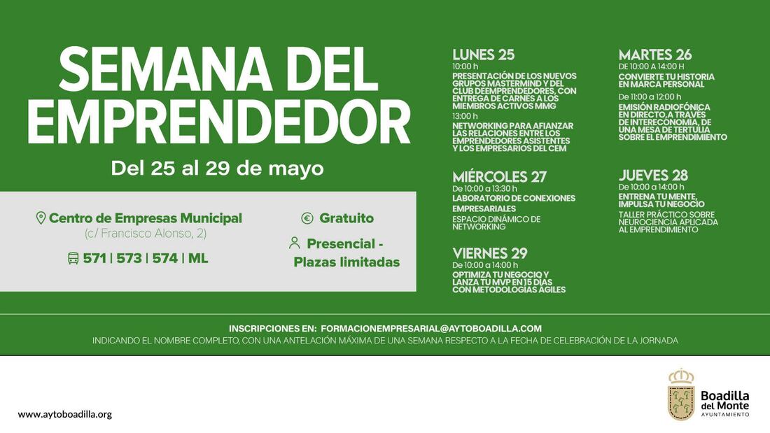Boadilla impulsa el emprendimiento con cinco días de talleres, networking y formación empresarial