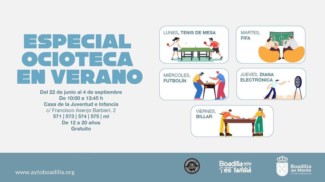 La Ocioteca de Boadilla programa actividades gratuitas para jóvenes durante el verano