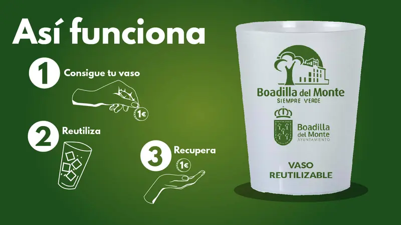 Boadilla evita 328 kilos de pl&aacute;stico con vasos reutilizables